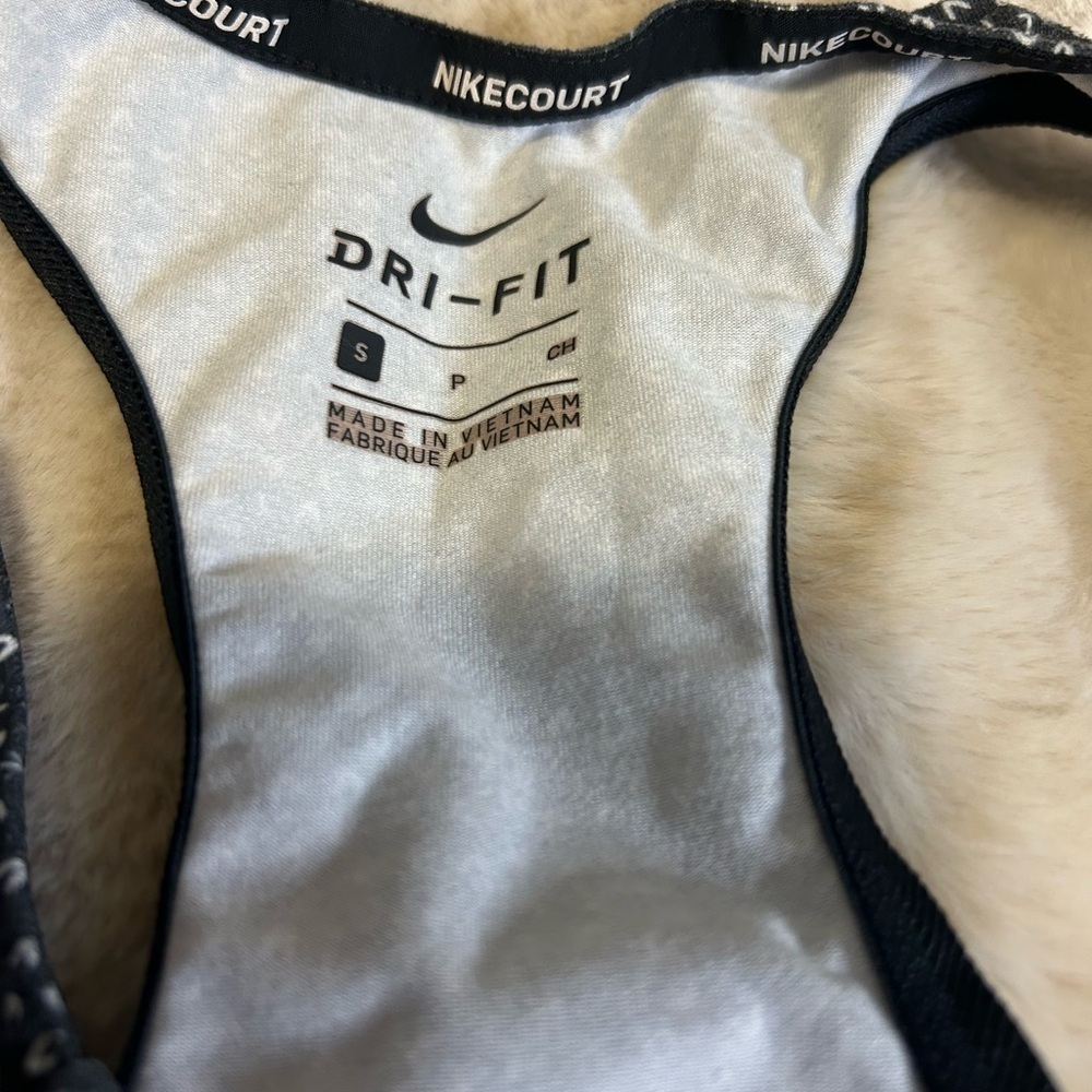 Nike Women's Black and White Court Pure Tennis Tank Top - Picture 2 of 4